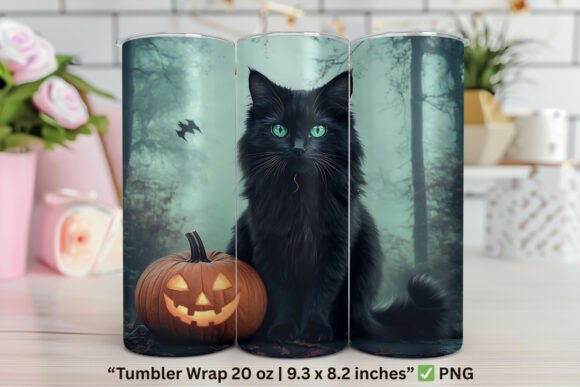 Black Cat with Pumpkin Tumbler Wrap Review