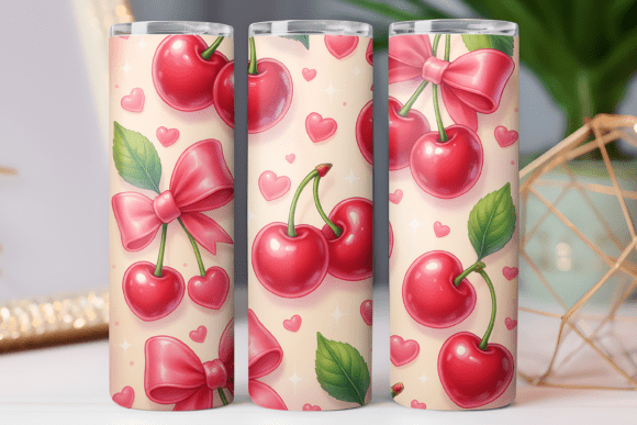 Cherry and Bow Tumbler Wrap Design Review