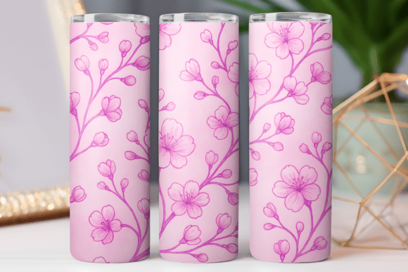 Cherry Blossom Floral Tumbler Wrap Design Review