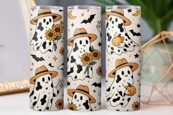 Cow Spooky Tumbler Wrap 20oz Skinny PNG Review