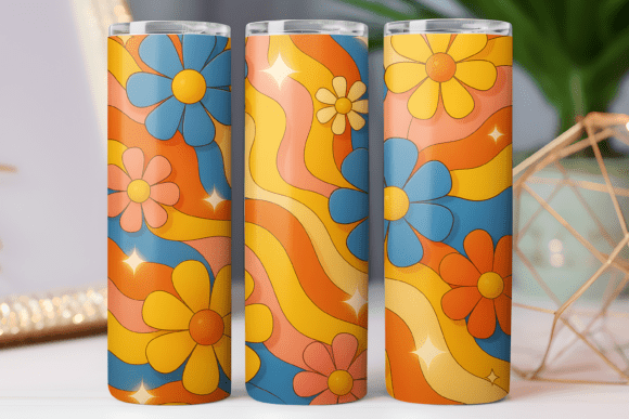 Daisy Retro Floral Tumbler 20oz PNG Art Review