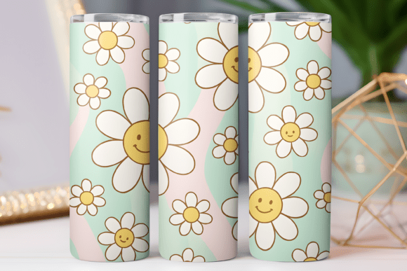 Daisy Retro Floral Tumbler Wrap Art PNG Review