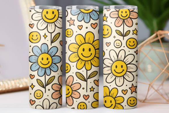 Daisy Smile Flower Tumbler Wrap 20oz Art Review