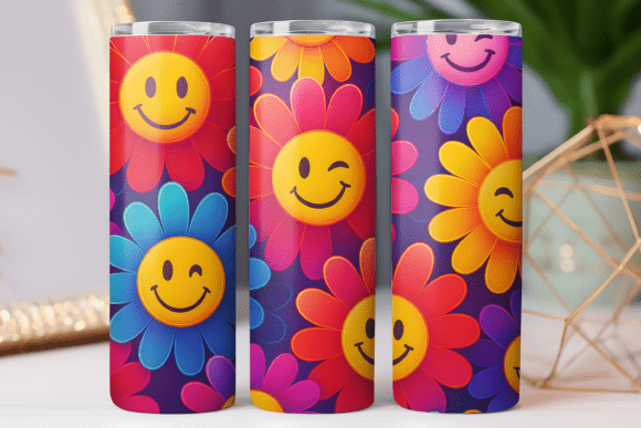 Daisy Smile Flower Tumbler Wrap Design Review