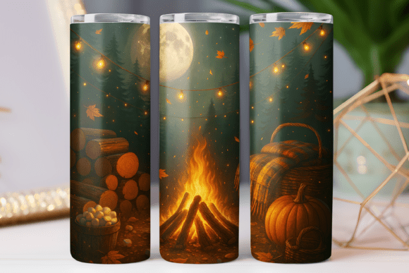 Fall Camping Tumbler Design Wrap 20oz Review