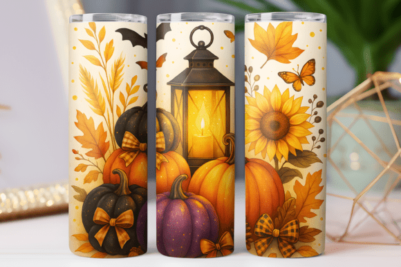 Fall Season Tumbler Design PNG Wrap 20oz