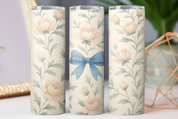 Floral Bow Tumbler Wrap 20oz PNG Design Review