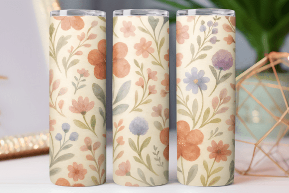 Floral Tumbler Wrap Design for Real Embroidery Projects