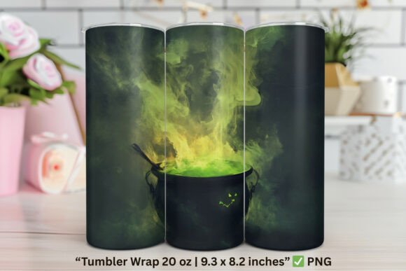 Glowing Green Potion Cauldron Tumbler