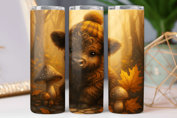 Highland Cow Tumbler Wrap Art Skinny Png Review