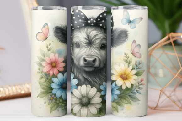 Highland Cow Tumbler Wrap Design Review