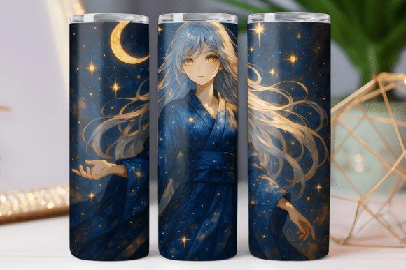 Kawaii Japan Art Tumbler Wrap Design PNG Review