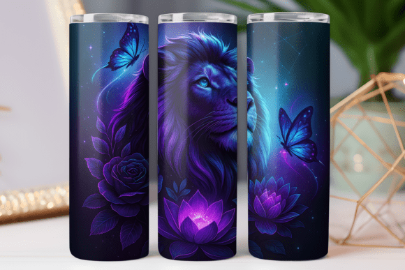 Lion Floral Tumbler Wrap Design Review