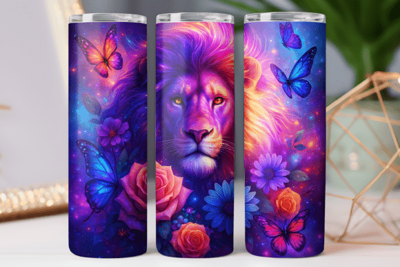 Lion Floral Tumbler Wrap Design Review