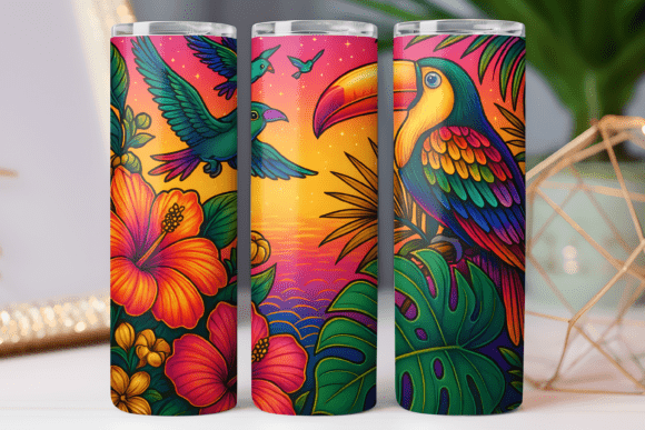 Tropical Pattern Skinny Png Tumbler Wrap Review