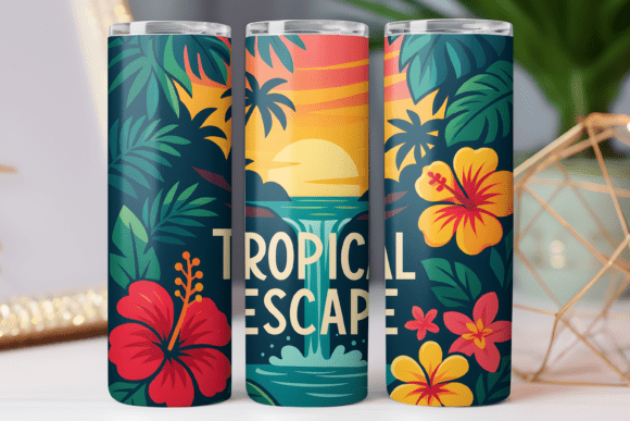 Tropical Pattern Tumbler Wrap Design Review